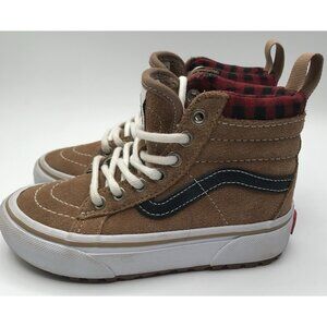 Vans High Sneakers Sk8-Hi MTE-1 Buffalo Red Plaid Brown Black Size 11 Toddler